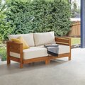 Alaterre Furniture Barton Weather-Resistant 2-Person Outdoor Loveseat with Stain-Resistant and Fade-Proof Cushions 80-OUTD-WD-2SOFA